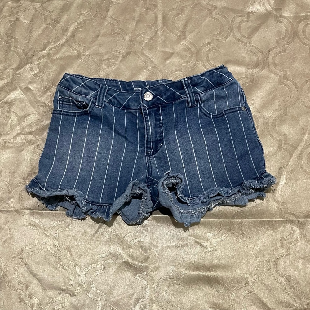 Cat & Jack Striped Blue Denim Shorts
